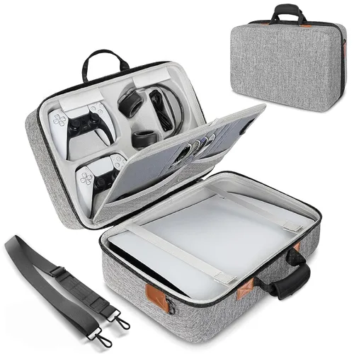 Vista 7 de ELLESTAZ Hard Shell Carrying Case for PS5, Protective Travel Carry Case Fits Playstation 5 Console Controller, Carrying Case Travel Bag Storage for