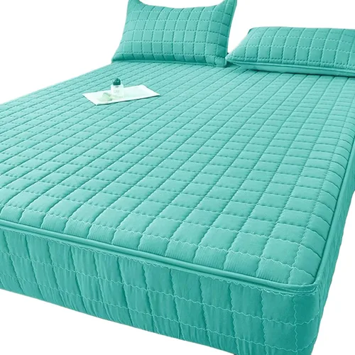 Vista 9 de Customizable Zipper Mattress Protector 6-Side Full Wrap Quilted Cover Breathable Encasement Anti-Dust Washable Fitted Sheet(Pink,120 * 200cm+10)
