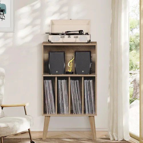 Vista 22 de Lerliuo - Soporte para tocadiscos, soporte para tocadiscos negro con capacidad para hasta 160 álbumes