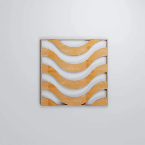 Vista 5 de 7 3/8"W X 7 3/8"H Extra Pequeño Parker Decorativo Calado Paneles De Pared De Madera, Aliso