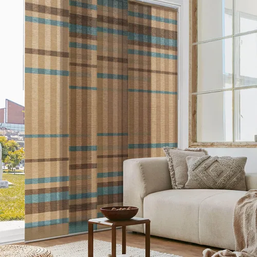 Vista 9 de Persianas verticales ajustables para puertas corredizas de vidrio, de 45.8" a 86" de ancho, hasta 96" de alto, riel extensible para persianas