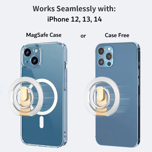 Vista 3 de RapidX Snapo - Agarre y soporte magnético 2 en 1 para teléfono, soporte con soporte ajustable, MagSafe compatible con iPhone 14, 13, 12 Pro, Pro