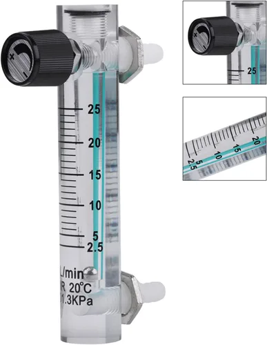 Vista 8 de Hilitand Caudalímetro de gas, medidor de flujo 2.5-25LPM con válvula de control para oxígeno aire gas
