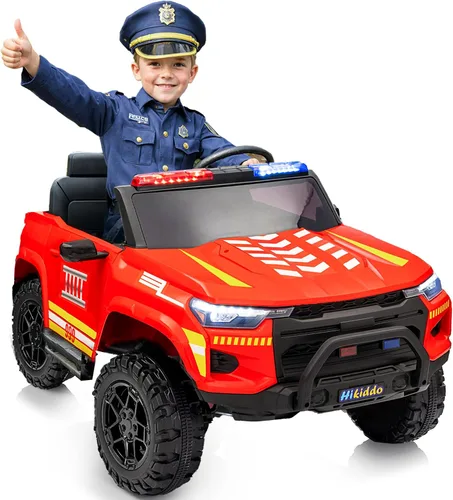 Vista 10 de Hikiddo Coche eléctrico de policía para niños de 2 plazas, juguete de paseo de 24 V 10 AH para niños grandes con control remoto, motores de 4 x 200