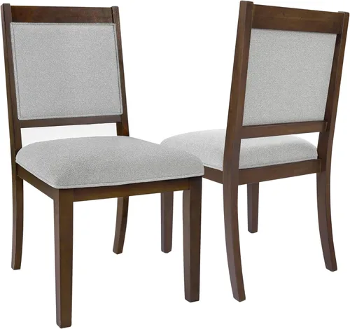 Vista 19 de HomePop Parsons - Juego de 2 sillas de comedor tapizadas, piel sintética negra Negro