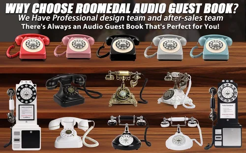Vista 2 de Libro de invitados de audio para teléfono de boda: graba mensajes de audio personalizados con el libro de visitas, una forma personal y conveniente