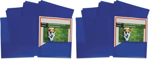 Vista 10 de Carpeta C-Line Poly Portfolio con dos bolsillos, resistente, con tres agujeros perforados, azul, caja de 25 carpetas (32935), Variados