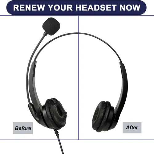 Vista 7 de Almohadillas de repuesto para auriculares Plantronics compatibles con Plantronics HW251N HW261N HW510 HW520 Blackwire C320 3210 3220 3320 Jabra Biz