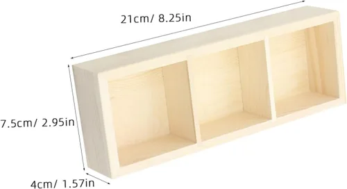 Vista 2 de Wood Tea Bag Holder Box, 3 Compartment Storage Organizer for Office