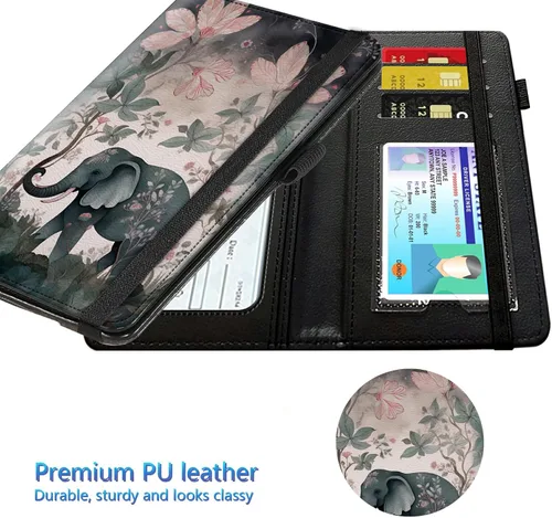Vista 135 de Funda para chequera para hombres y mujeres, cartera de cuero RFID con ranuras para tarjetas de crédito, soporte de cheques duplicados personales
