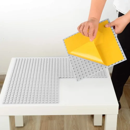 Vista 3 de MIMAX Placas base autoadhesivas compatibles con DUPLO, placa base para despegar y pegar para mesa de juego o pared de bricolaje, paquete de 4