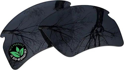 Vista 2 de Raydi Lentes de repuesto de policarbonato y kits de goma para gafas de sol Oakley Flak 2.0 Asian Fit OO9271 Rectangular - Negro sólido - Polarizado
