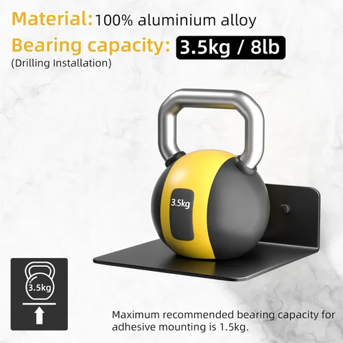 Vista 4 de Wisfame Estantes Flotantes Pequeños para Pared, Estantes de Pared de Metal de 5 Pulgadas - Instalación Adhesiva, Repisas de Exhibición Juego de 2