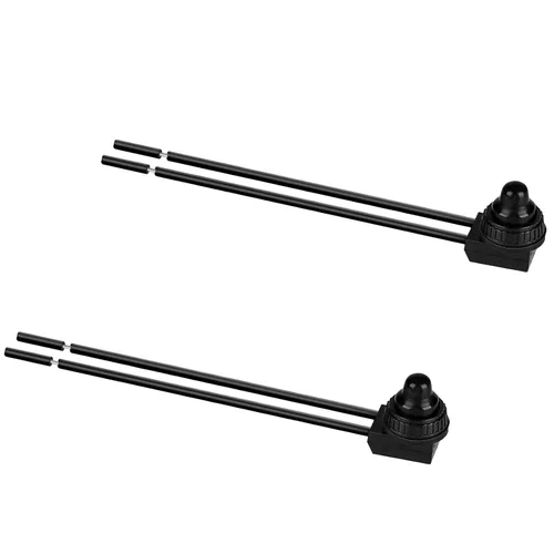 Vista 2 de Paquete de 2 interruptores de botón impermeables IP67, 12V CC 3A Negro