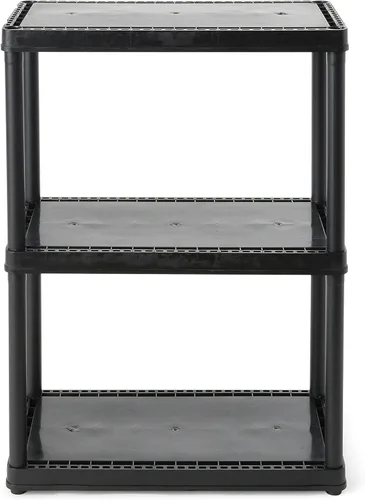 Vista 5 de Gracious Living Sistema de organización de almacenamiento de 3 estantes de altura fija, uso ligero, sólido, de 12 x 24 x 33 pulgadas, para hogar