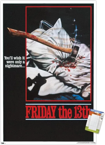 Vista 12 de Trends International Friday The 13th - Póster de pared de una hoja, 22.4 pulgadas de largo x 14.7 pulgadas, versión enmarcada de madera de granero