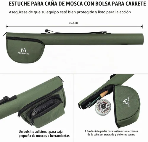 Vista 6 de M MAXIMUMCATCH Maxcatch Extreme Kit Combinado de Pesca con Mosca 3/5/6/8 Peso, Equipo de Caña y Carrete de Mosca para Principiantes, con Estuche