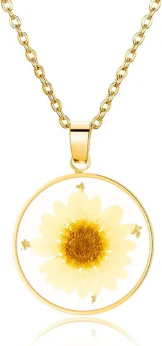 Vista 156 de Pressed Flower Necklace Gift for Women Personalized Handmade Necklaces Birth Flower Necklace