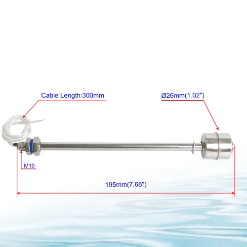 Vista 3 de Aopin Interruptor de sensor de nivel de agua de acero inoxidable, sensor de nivel de líquido, controlador de flotador de bola de plástico para bomba