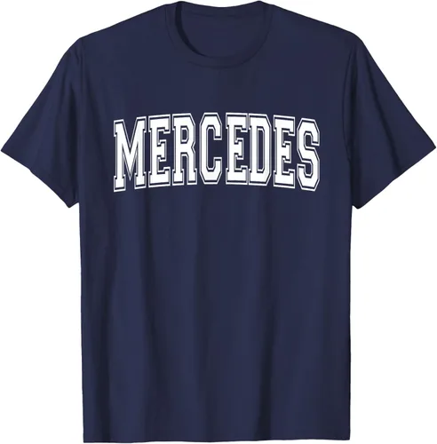 Vista 47 de MERCEDES TX TEXAS USA - Camiseta deportiva vintage estilo Varsity, Negro, S