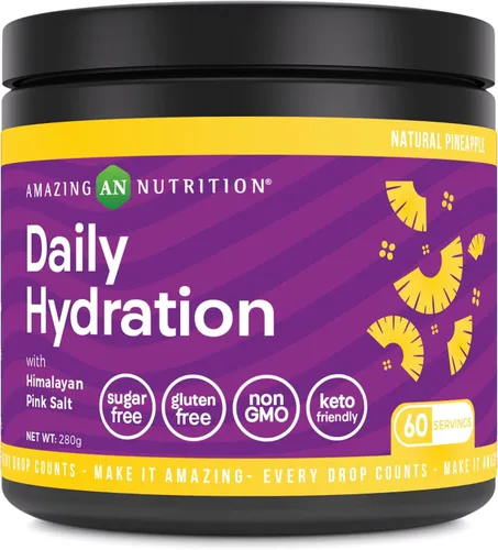 Vista 7 de Amazing Nutrition Hidratación diaria, polvo de electrolitos, 30 porciones, empaquetado con minerales esenciales, sin azúcar, apto para dieta