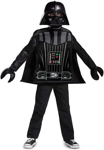 Vista 4 de Disfraz de Darth Vader de Lego para niños, disfraz clásico de personajes infantiles con temática de Star Wars