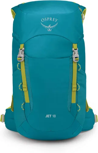 Vista 6 de Mochila de senderismo Osprey Jet 18L para niños, Azul Spikemoss