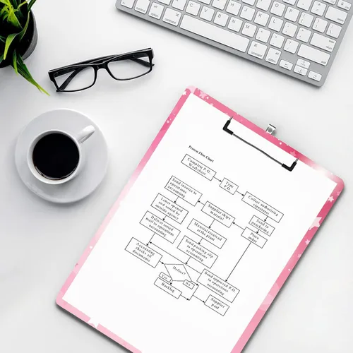 Vista 7 de Portapapeles de moda, portapapeles decorativos con bonito patrón, bloc de palabras de madera de diseño personalizado con clip de metal de perfil