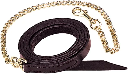 Vista 2 de Weaver Leather Correa de caballo de una sola capa con cadena chapada en latón