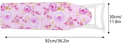 Vista 7 de GYMNASTIKA Tabla de planchar para ropa, extra ancha, con buena carga, plegable, altura ajustable, borde liso, antideslizante, resistente al