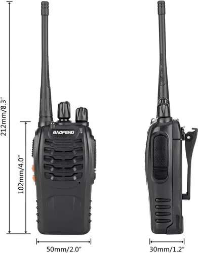 Vista 4 de Walkie Talkies Baofeng Radio 888S recargables de largo alcance con auriculares para adultos, radios de 2 vías, walkie talkies para niños, paquete