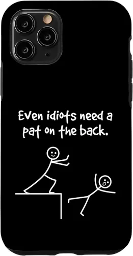 Vista 29 de Even Idiots Need A Pat On The Back Funny Stick Man Joke - Funda de regalo para iPhone 17