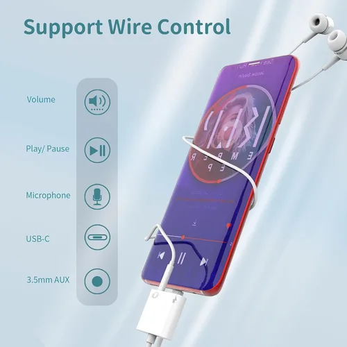 Vista 3 de Adaptador de audio USB C a 0.138 in para auriculares AUX Dongle Jack USBC Tipo DAC Android Earbud Conector de auriculares compatible con Samsung