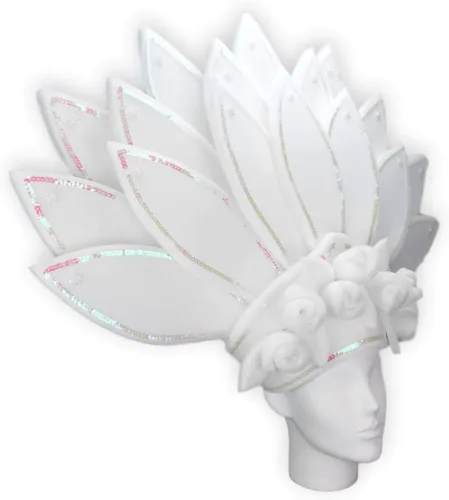 Vista 71 de Foam Party Hats: Feathers Princess Crown – Handmade Fancy Feather Crown for Weddings, Parties & Costumes