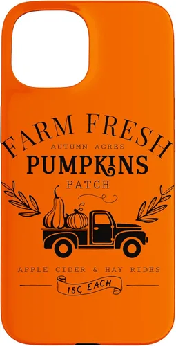 Vista 6 de Funda de otoño vintage para iPhone 14 Pro Farm Fresh Pumpkin
