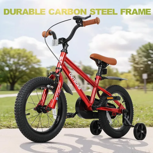 Vista 5 de Bicicleta plegable de 14/16/18 pulgadas con ruedas de entrenamiento, regalos para niñas y niños de 3 a 10 años, bicicleta para niños pequeños
