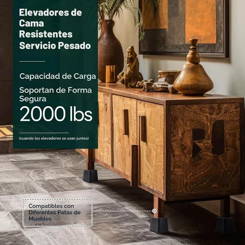 Vista 6 de BTSD-home Elevadores de cama ajustables de 12 pulgadas, resistentes, elevación en alturas de 1,2,3,4,5,6,7,8,9,10,11,12 pulgadas para sillón, sofá