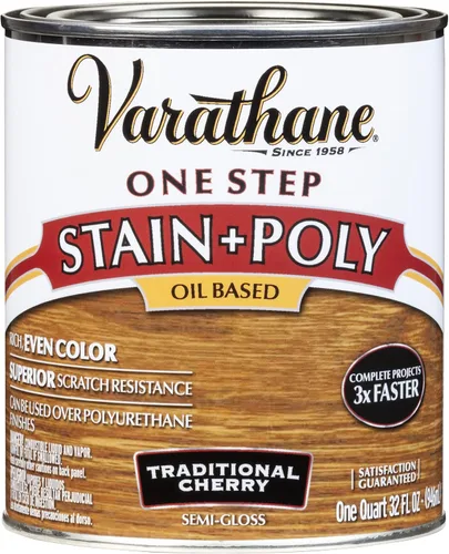Vista 11 de Varathane 225243H Tinte de un paso a base de aceite + Poli, cuarto de galón, Nuez Americana Dorada