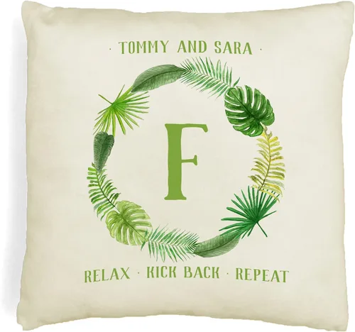Vista 14 de sockprints Personalized Pillow Case Cover 18x18 - Throw Pillow Covers - Custom Monogram Accent Pillow - Pillow Covers with Names - Love Makes Our