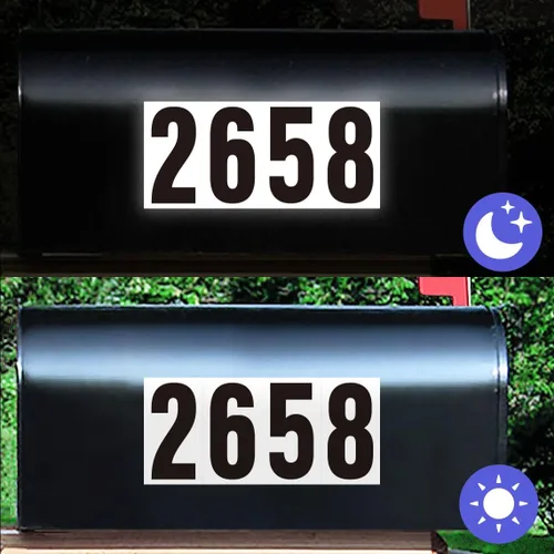 Vista 3 de Números autoadhesivos de 1.5 pulgadas para buzón, números de casa, número de buzón reflectante, número de botes de basura, para exterior, 120