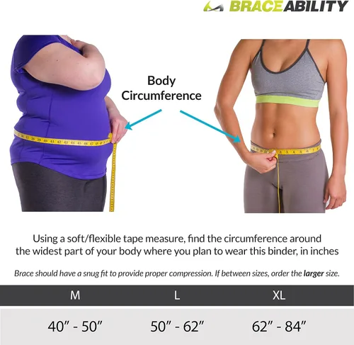 Vista 2 de BraceAbility Envoltura abdominal de tamaño extra grande Carpeta de compresión para adelgazar aplanar y apretar el estómago Blanco M