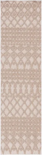 Vista 3 de SAFAVIEH Global Collection - Alfombra de pasillo, 2 pies 2 pulgadas x 8 pies, diseño beige y marrón, no desprende pelusa y de fácil cuidado