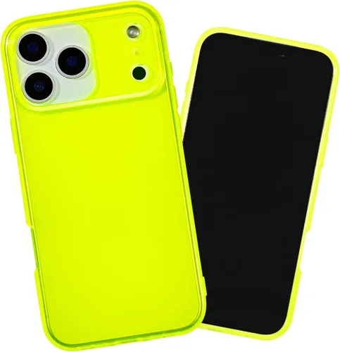 Vista 23 de SteepLab Neon Highlighter - Funda para iPhone 12 Pro Max, funda Grippy Jelly con bolsillos protectores de aire (amarillo neón llamativo)