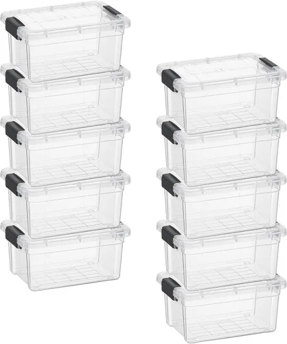 Vista 66 de Superio Mini contenedor de almacenamiento de plástico para crayón, suministros de arte y estuche de costura, organizador pequeño apilable