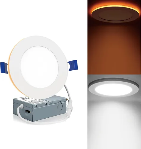 Vista 10 de Meconard - Paquete de 1 iluminación LED empotrable de 6 pulgadas, 3CCT, luz 5000k/4000k/3000k - 3ct blanco