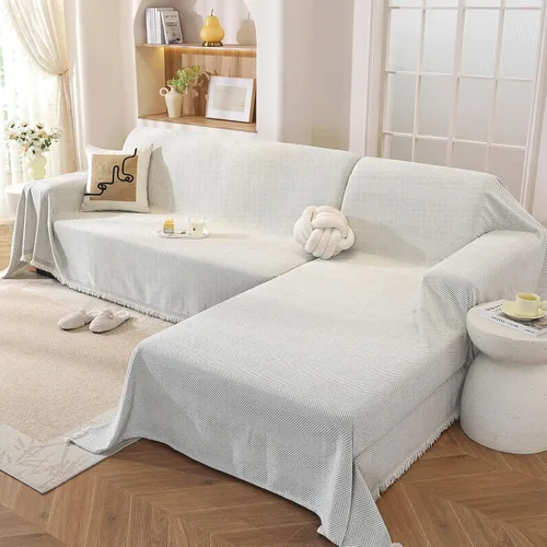 Vista 23 de OstepDecor Funda bohemia para sofá modular de 2 piezas, funda de sofá en forma de L, funda de sofá de felpilla lavable para perros, manta funda