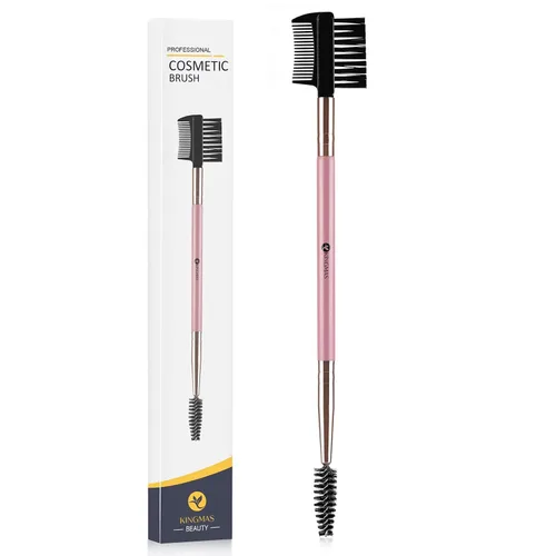 Vista 9 de KINGMAS Cepillo para Cejas Spoolie Profesional de Doble Punta con Ángulo para Delinear y Dar Forma a las Cejas o Pestañas (Negro)