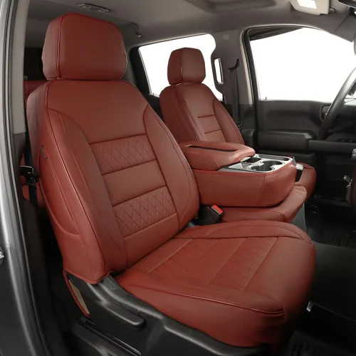 Vista 13 de EKR Fundas para Asientos Silverado de Ajuste Personalizado para (Cabina Doble) 2014 2015 2016 2017 2018 Chevrolet Silverado 1500 & HD 2500/3500