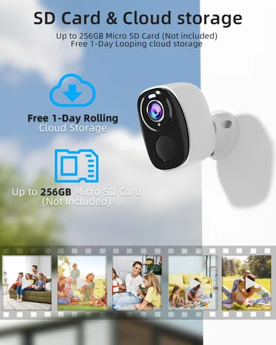 Vista 6 de Cámaras de seguridad WiFi 5G/2.4G inalámbricas para exteriores, cámaras WiFi alimentadas por batería 2K con detección de movimiento AI, foco