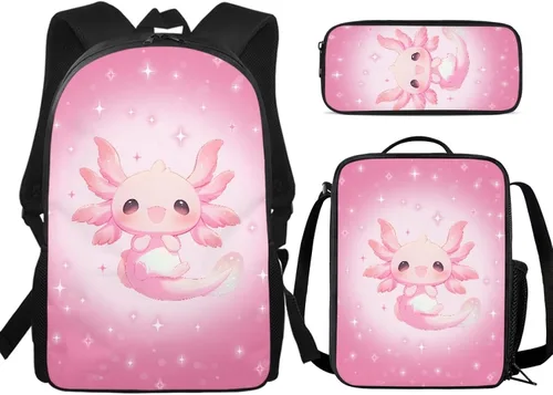 Vista 10 de Paquete de 3 bolsas escolares con estampado de bandera estadounidense para niños, mochila de gran capacidad para laptop, con cremallera, estuche